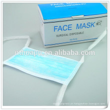 Máscara facial azul não tecida 3ply Gravata para cirurgia